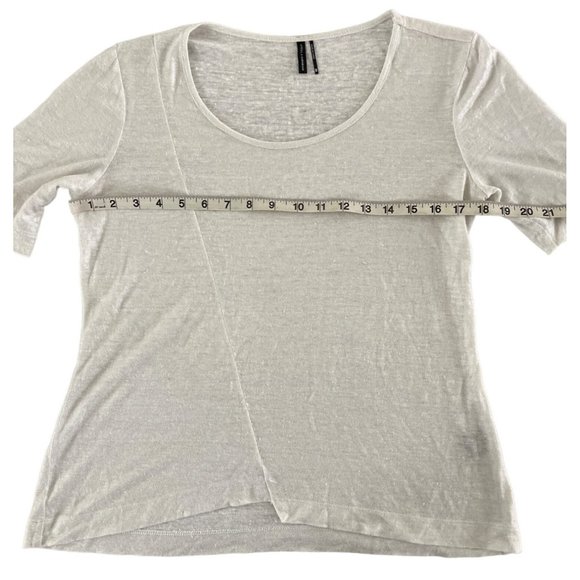Stella Carakasi Asymmetric Hemp Tee White Silver Sparkle Metallic Scoop Size XS - Picture 2 of 8